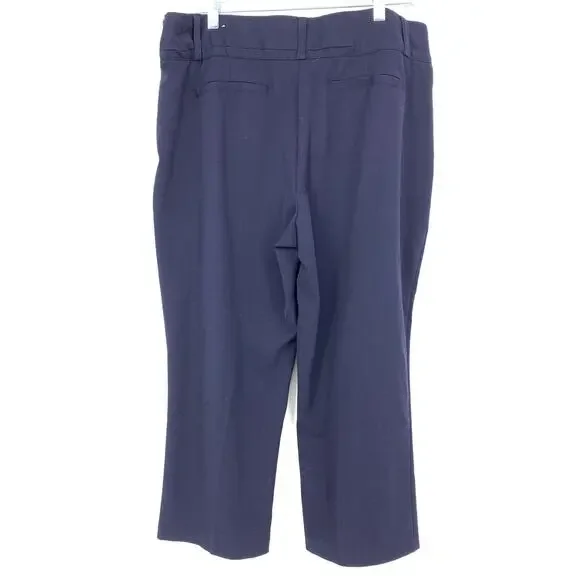 Maurices Pants Women's Size 15/16 Cropped Straight Leg Dress Navy Blue - Picture 2 of 6